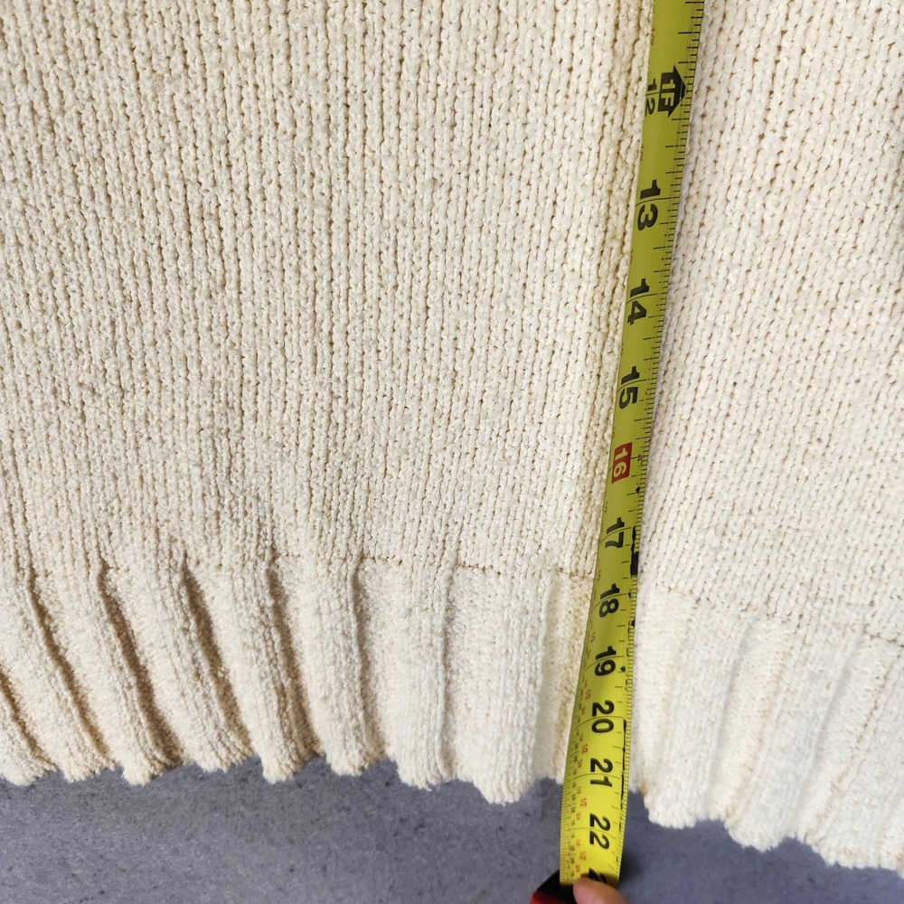 J. Crew Relaxed Crewneck Sweater Women's M Cream Cropped Relaxed Boxy Cotton - Picture 5 of 8